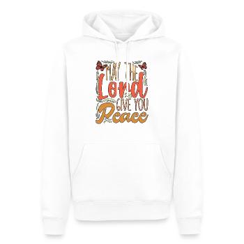Happy May The Lord Give You Peace Religious Christ - Men’s Premium Organic Hoodie - white - Front - Nico (187cm)