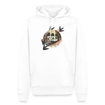KIAN - Schöner Jungen Name mit süßen Dinosaurier - Männer Premium Bio Hoodie - Weiß - Vorne - Nico (187cm)