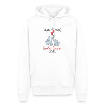 Werdender Bruder Geschenk Ich werde Bruder bald - Männer Premium Bio Hoodie - Weiß - Vorne - Nico (187cm)