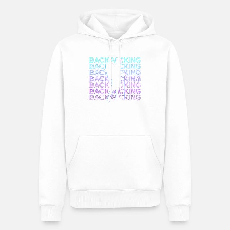 Backpacking Backpacker Retro Cadeau - Sweat à capuche Premium bio Homme - blanc