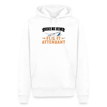 Chanceux d’être un agent de bord Flugbegleiter - Sweat à capuche Premium bio Homme - blanc - Devant - Nico (187cm)