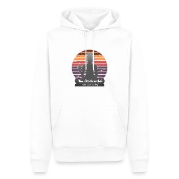 Yoga Meditation Buddha Vintage Sunset Gift T-Shirt - Männer Premium Bio Hoodie - Weiß - Vorne - Nico (187cm)