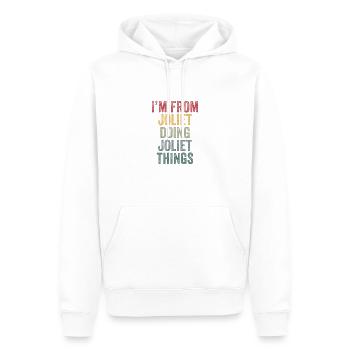 Joliet things city - Männer Premium Bio Hoodie - Weiß - Vorne - Nico (187cm)