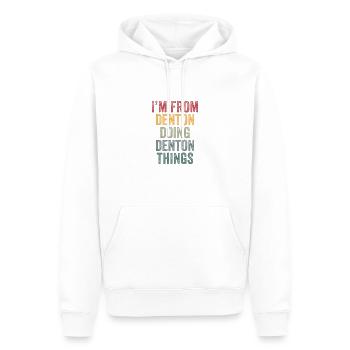 Denton things city - Men’s Premium Organic Hoodie - white - Front - Nico (187cm)