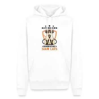 Life would be so boring without Siam Cats - Men’s Premium Organic Hoodie - white - Front - Nico (187cm)