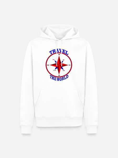 Travel - Männer Premium Bio Hoodie - Weiß