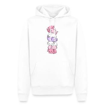 Pomossexual Flag Axolotl Pile Kawaii - Sweat à capuche Premium bio Homme - blanc - Devant - Nico (187cm)