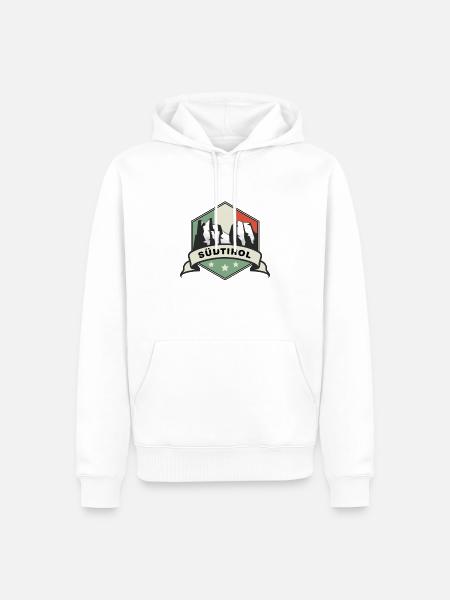 Dolomiten Südtirol Gebirge Drei Zinnen Bergsteiger - Männer Premium Bio Hoodie - Weiß