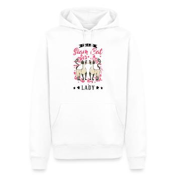 Verrückte Siamkatze Frau Crazy Siam Cat lady - Männer Premium Bio Hoodie - Weiß - Vorne - Nico (187cm)