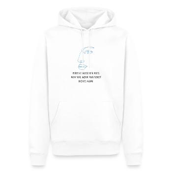 Jeder Mensch ist schön - Männer Premium Bio Hoodie - Weiß - Vorne - Nico (187cm)