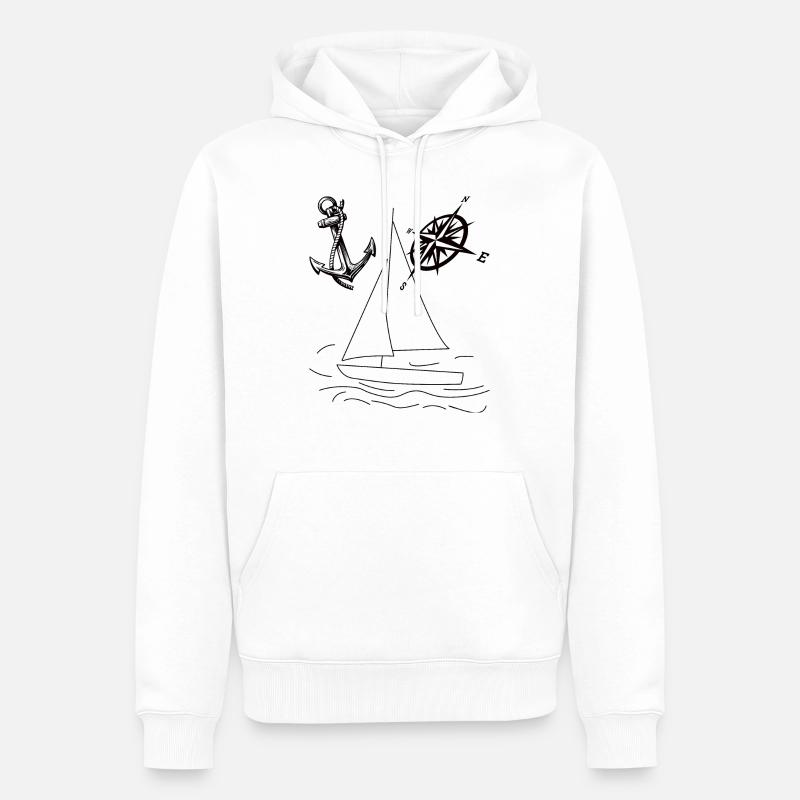 Dériveur à voile aquatique - Sweat à capuche Premium bio Homme - blanc
