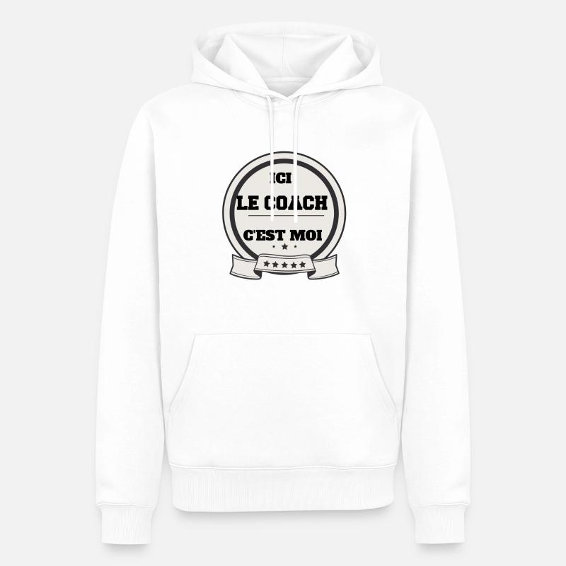 Hier bin ich der Trainer - Männer Premium Bio Hoodie - Weiß