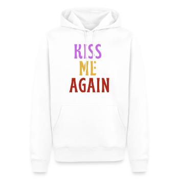 Küss mich wieder - LIEBE! - Männer Premium Bio Hoodie - Weiß - Vorne - Nico (187cm)