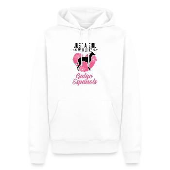 Galgo Espanol Girl Spanish Greyhound - Men’s Premium Organic Hoodie - white - Front - Nico (187cm)