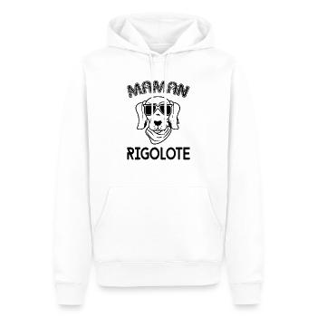 Tshirt femme Maman Rigolote - Sweat à capuche Premium bio Homme - blanc - Devant - Nico (187cm)