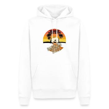 Bachelier 2022 Vacances Mode on Ideé Cadeau Humour - Sweat à capuche Premium bio Homme - blanc - Devant - Nico (187cm)