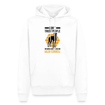 Galgo Espanol Cadeau Lévrier Espagnol - Sweat à capuche Premium bio Homme - blanc - Devant - Nico (187cm)