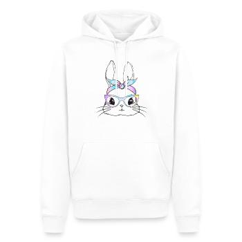 Süßes Kaninchen mit Brille - Männer Premium Bio Hoodie - Weiß - Vorne - Nico (187cm)