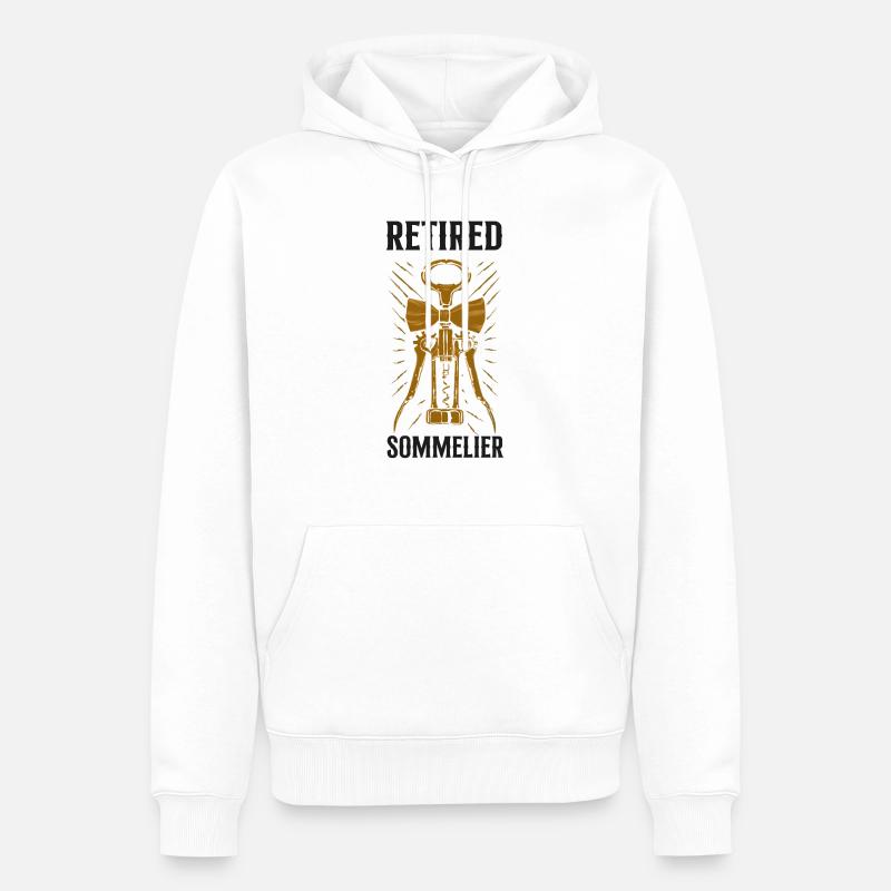 Sommelier Wine Drinking Tasting - Männer Premium Bio Hoodie - Weiß