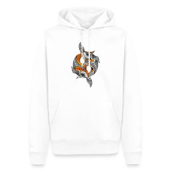 Cyborg Koi Fish Japanese Cyber Aesthetics - Men’s Premium Organic Hoodie - white - Front - Nico (187cm)