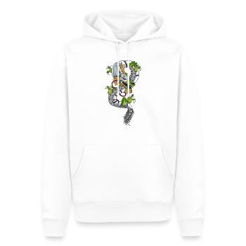 Cyborg Dragon Japanese Cyber Aesthetics - Men’s Premium Organic Hoodie - white - Front - Nico (187cm)