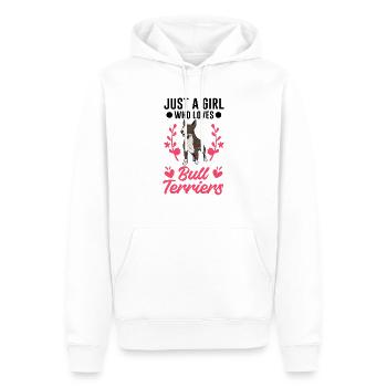 Bull Terrier Fille Miniature Bull Terrier - Sweat à capuche Premium bio Homme - blanc - Devant - Nico (187cm)