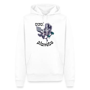 cool planète t-shirt cadeau homme femme humour - Sweat à capuche Premium bio Homme - blanc - Devant - Nico (187cm)