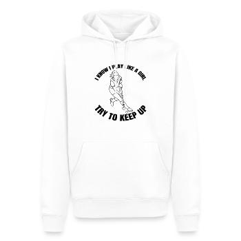 Hockeyspielerin Unihockey Hockey Frau Feldhockey - Männer Premium Bio Hoodie - Weiß - Vorne - Nico (187cm)