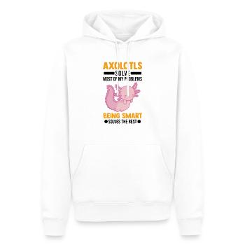 Axolotl Cadeau Queue Lurch - Sweat à capuche Premium bio Homme - blanc - Devant - Nico (187cm)