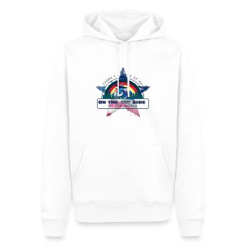 American Dream 2.0 - Männer Premium Bio Hoodie - Weiß - Vorne - Nico (187cm)