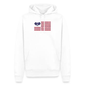 Pickleball Vintage Flag Patriotic Sports Américains - Sweat à capuche Premium bio Homme - blanc - Devant - Nico (187cm)