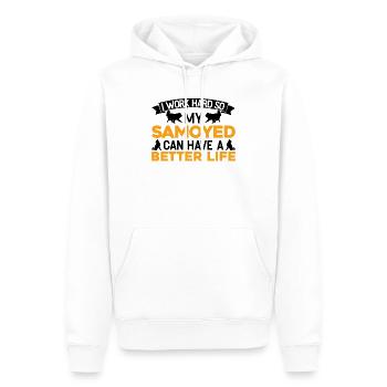 Samoyède Cadeau Traîneau Chien Samoyèdes - Sweat à capuche Premium bio Homme - blanc - Devant - Nico (187cm)