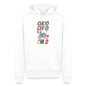 Conducteur de train à vapeur Trainspotting - Sweat à capuche Premium bio Homme - blanc - Devant - Nico (187cm)