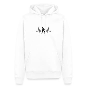 Gitarre Gitarrist Musik Gitarristin Band Musiker - Männer Premium Bio Hoodie - Weiß - Vorne - Nico (187cm)