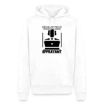 Tshirt homme Développeur effrayant - Sweat à capuche Premium bio Homme - blanc - Devant - Nico (187cm)