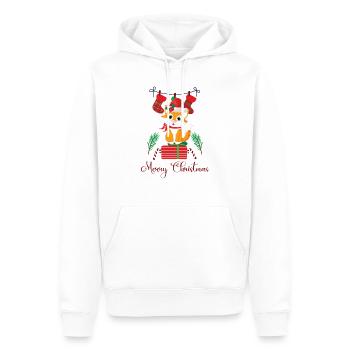 Weihnachten mit Katze - Männer Premium Bio Hoodie - Weiß - Vorne - Nico (187cm)