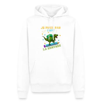 je peux pas c'est la rentrée - rentrée scolaire - Sweat à capuche Premium bio Homme - blanc - Devant - Nico (187cm)
