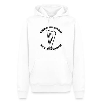 Harpe Instrument De musique Instruments De harpe Lecteur de harpe - Sweat à capuche Premium bio Homme - blanc - Devant - Nico (187cm)