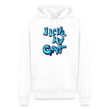 Ich liebe meine Katze - Männer Premium Bio Hoodie - Weiß - Vorne - Nico (187cm)