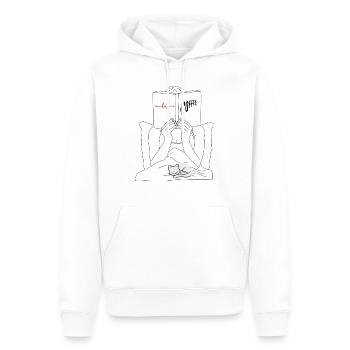 I love books, coffee and cats - Men’s Premium Organic Hoodie - white - Front - Nico (187cm)