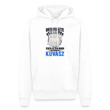 Kuvasz Alter Mann Ungarischer Kuvasz Rentner - Männer Premium Bio Hoodie - Weiß - Vorne - Nico (187cm)