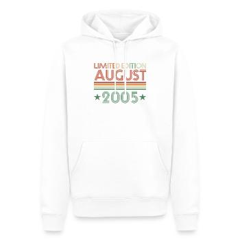 17th Birthday August Vintage 2005 Gift Idea - Men’s Premium Organic Hoodie - white - Front - Nico (187cm)