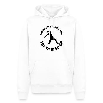 HandballEuse Joueuse de handball Joueuse de handball - Sweat à capuche Premium bio Homme - blanc - Devant - Nico (187cm)