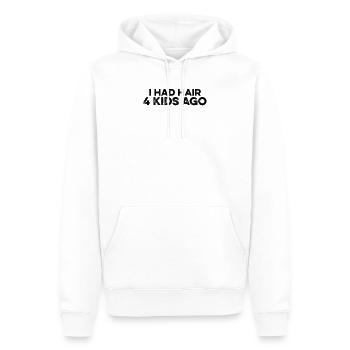 I Had Hair 4 Kids Ago Funny Bald Guy Bald Head Fun - Men’s Premium Organic Hoodie - white - Front - Nico (187cm)