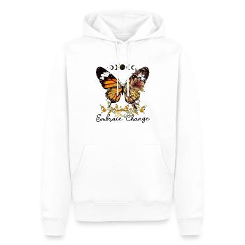 Schmetterling Blume Motivationsspruch Spruch Frau - Männer Premium Bio Hoodie - Weiß - Vorne - Nico (187cm)