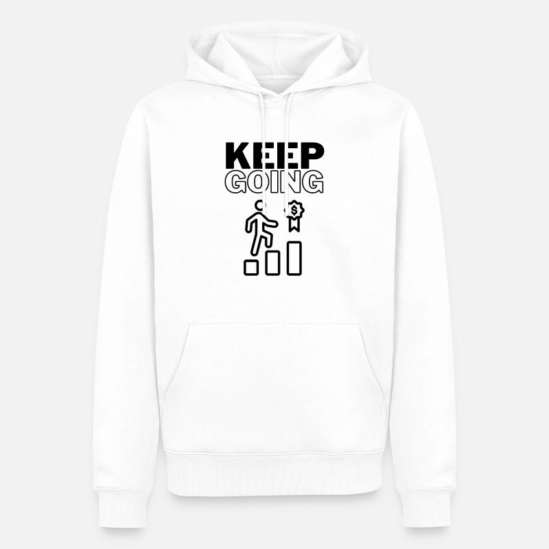 Keep Going - Männer Premium Bio Hoodie - Weiß