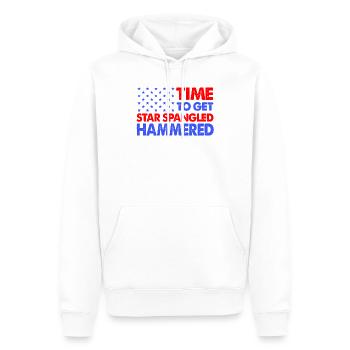 Time To Get Star Spangled Hammered - Men’s Premium Organic Hoodie - white - Front - Nico (187cm)