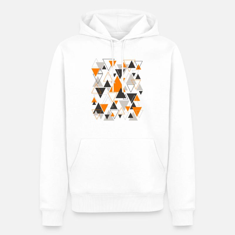 Triangle Pattern Design Orange - Sweat à capuche Premium bio Homme - blanc