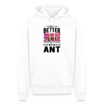 La vie est meilleure avec une fourmi de ferme de fourmis - Sweat à capuche Premium bio Homme - blanc - Devant - Nico (187cm)