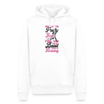 Running Runner Semi-Marathon Fille - Sweat à capuche Premium bio Homme - blanc - Devant - Nico (187cm)